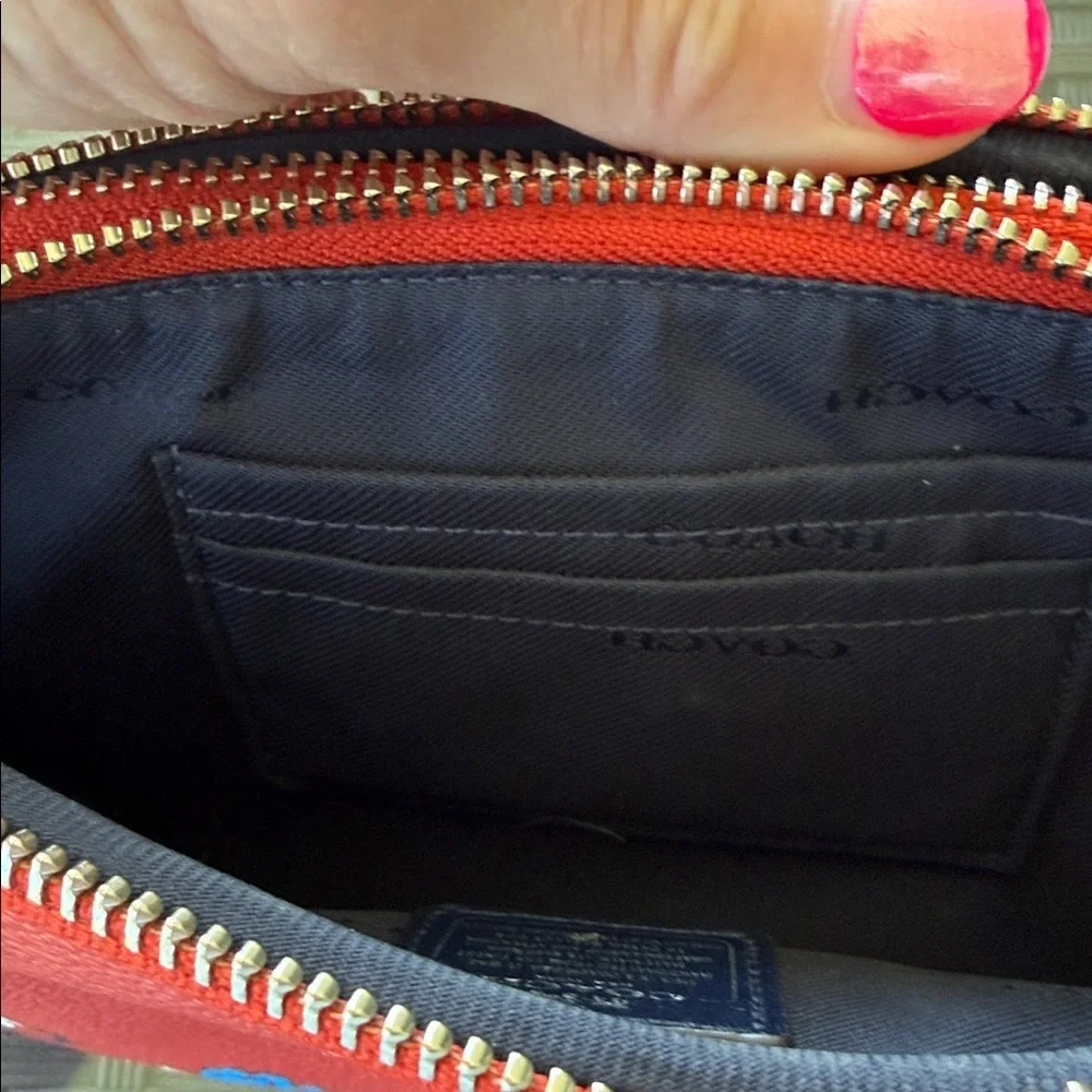 Coach Pebbled Leather Small Crossbody Pouch Wristlet Bag Purse - Wildflower
